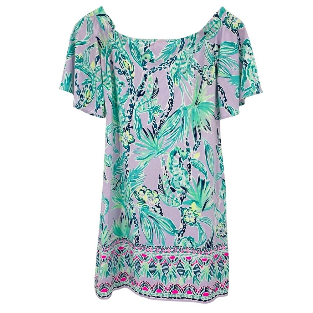 Lilly Pulitzer Fawcett Off-Shoulder Mini Dress XXS Flutter Sleeve Resort‎ Wear